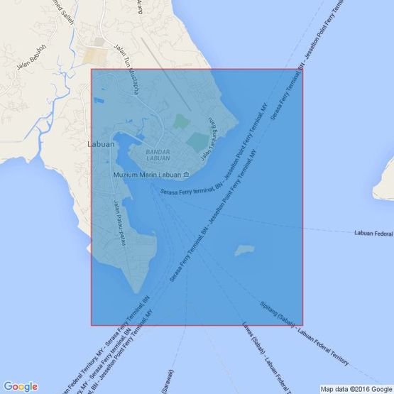 947 Approaches To Pelabuhan Labuan (Victoria Harbour) Admiralty Chart