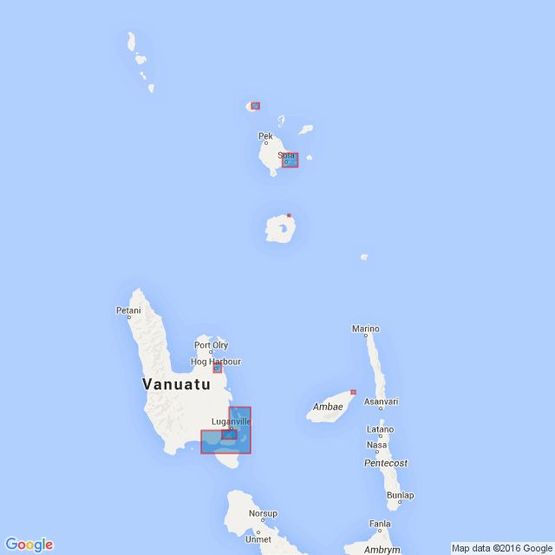 1638 Plans in Northern Vanuatu Admiralty Chart