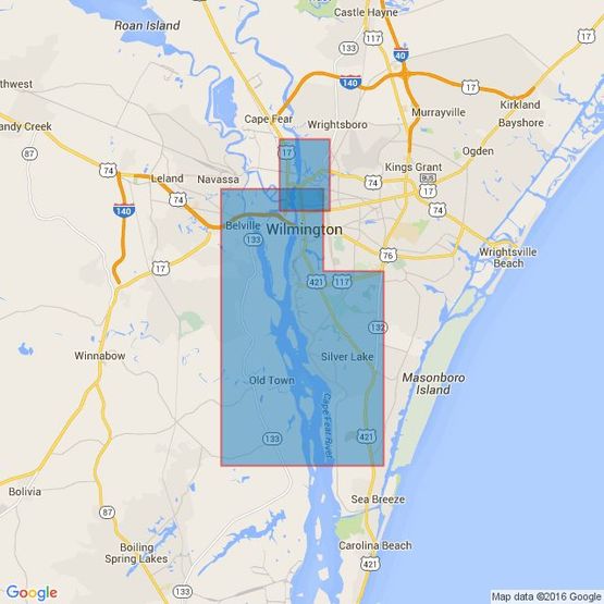 3688 Cape Fear River and Approaches including Wilmington Admiralty Chart